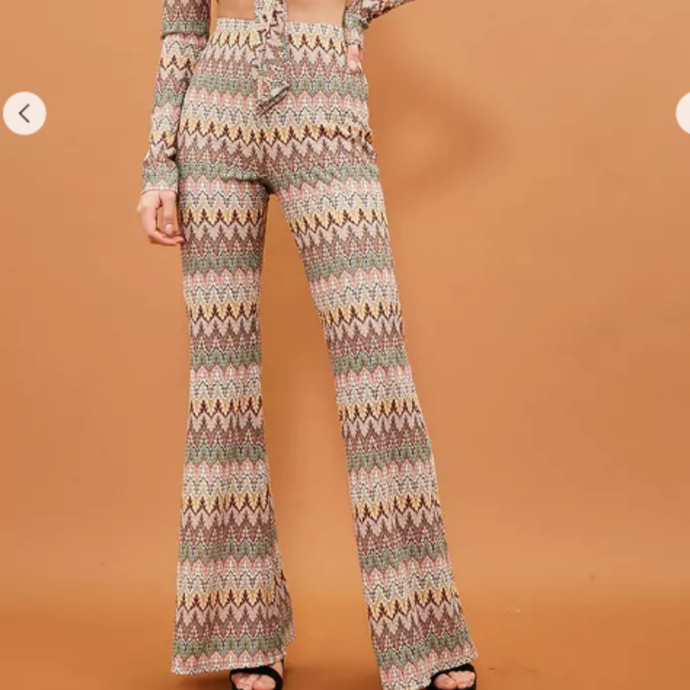 CHEVRON FLARE PANTS NWOT
